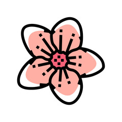 sakura cherry flower spring color icon vector. sakura cherry flower spring sign. isolated symbol illustration