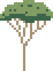 simplicity tree freehand pixel flat design