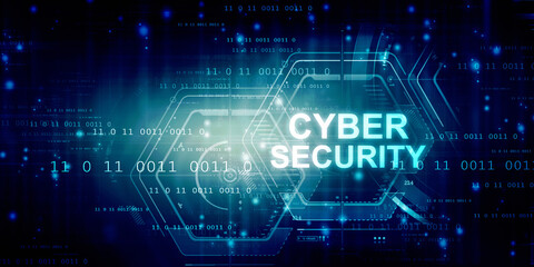 Fototapeta premium 2d illustration abstract Cyber security 
