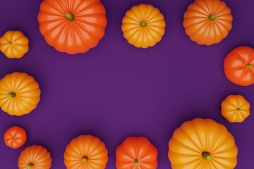 3d rendering Halloween, Thanksgiving illustration with ripe pumpkins. 