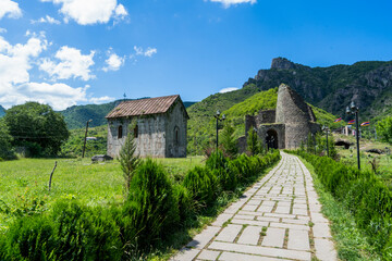 Fototapeta na wymiar Ancient armenian Akhtala Monastery in Armenia summertime