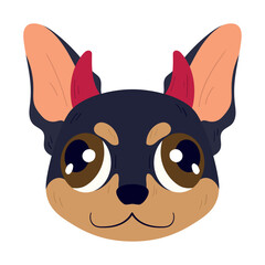 Isolated cute chihuahua dog avatar with a halloween demon costume Vector