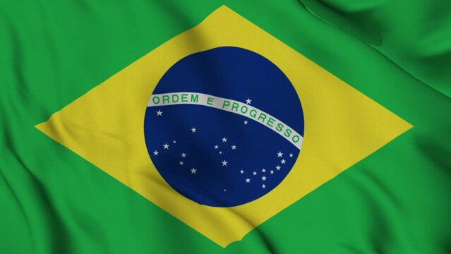 3D Brazilian Flag Waving