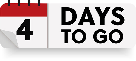 4 days to go in modern style. Special offer badge. Web design. Sale tag