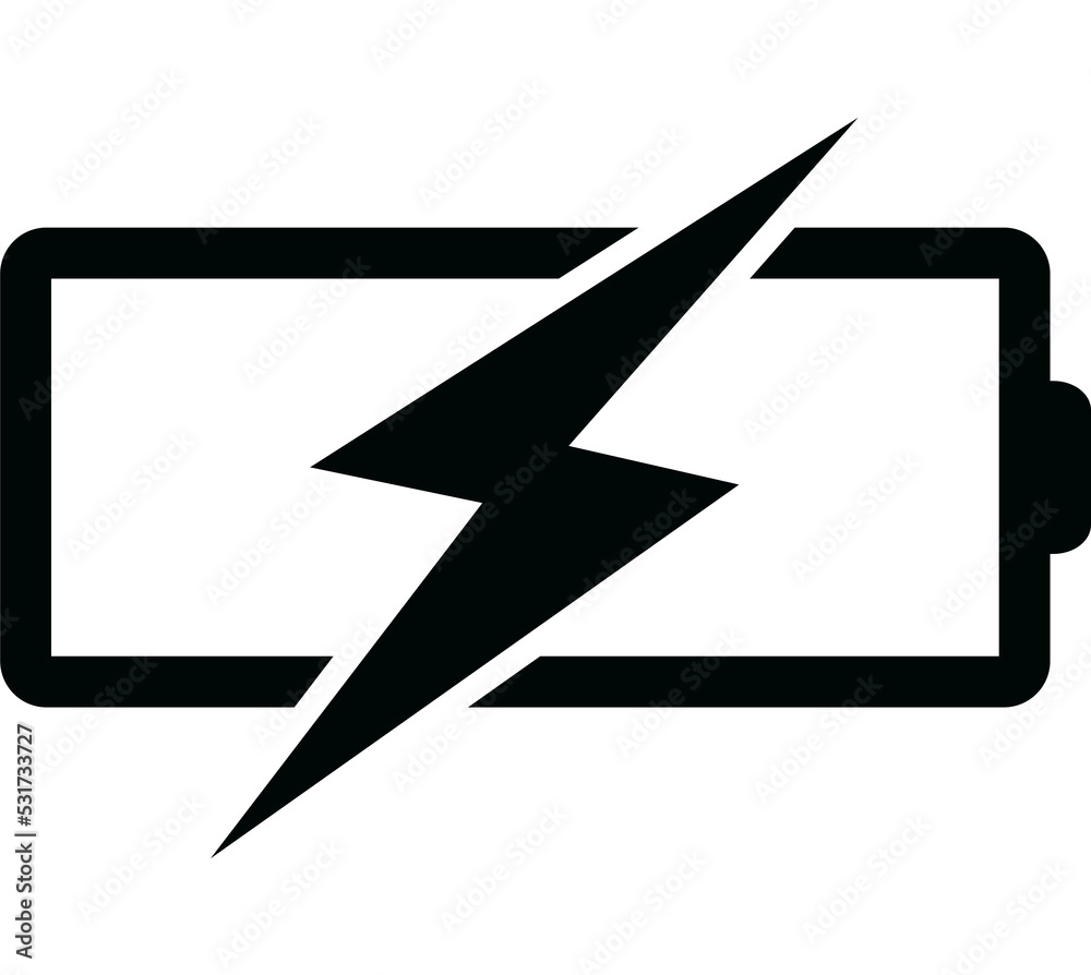 Aufkleber Battery charging icon on white background. Simple element illustration from Tools and utensils concept
