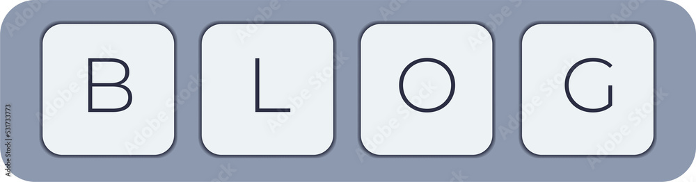 Aufkleber Computer keyboard key with key blog. Keyboard keys icon button