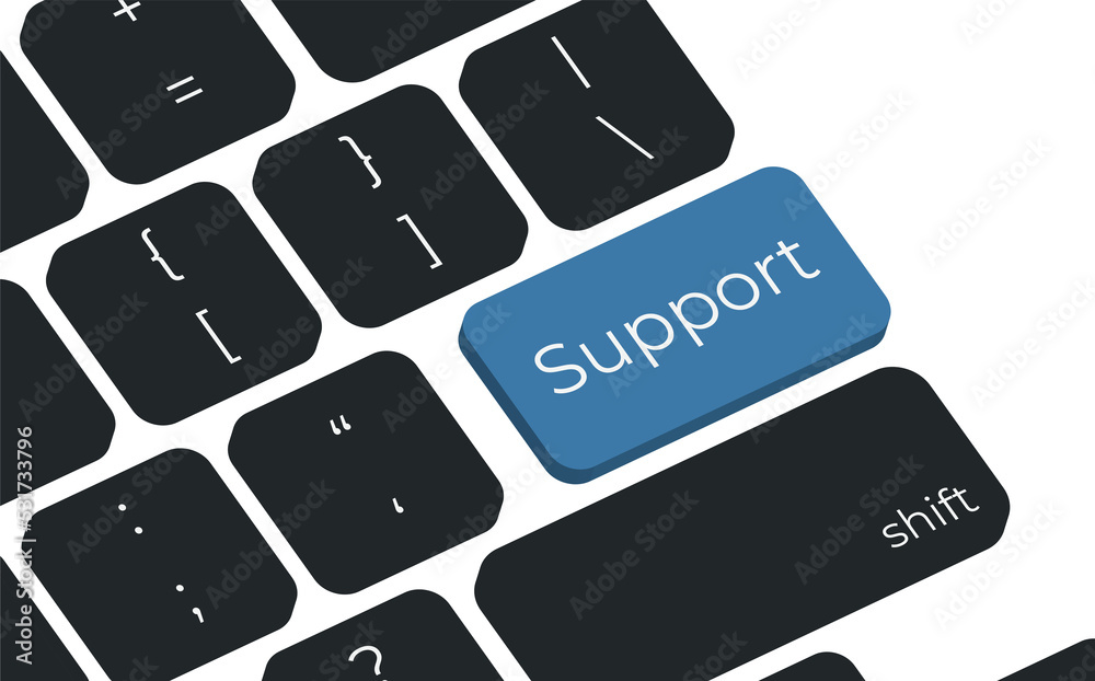 Aufkleber Computer keyboard key with key support. Keyboard keys icon button