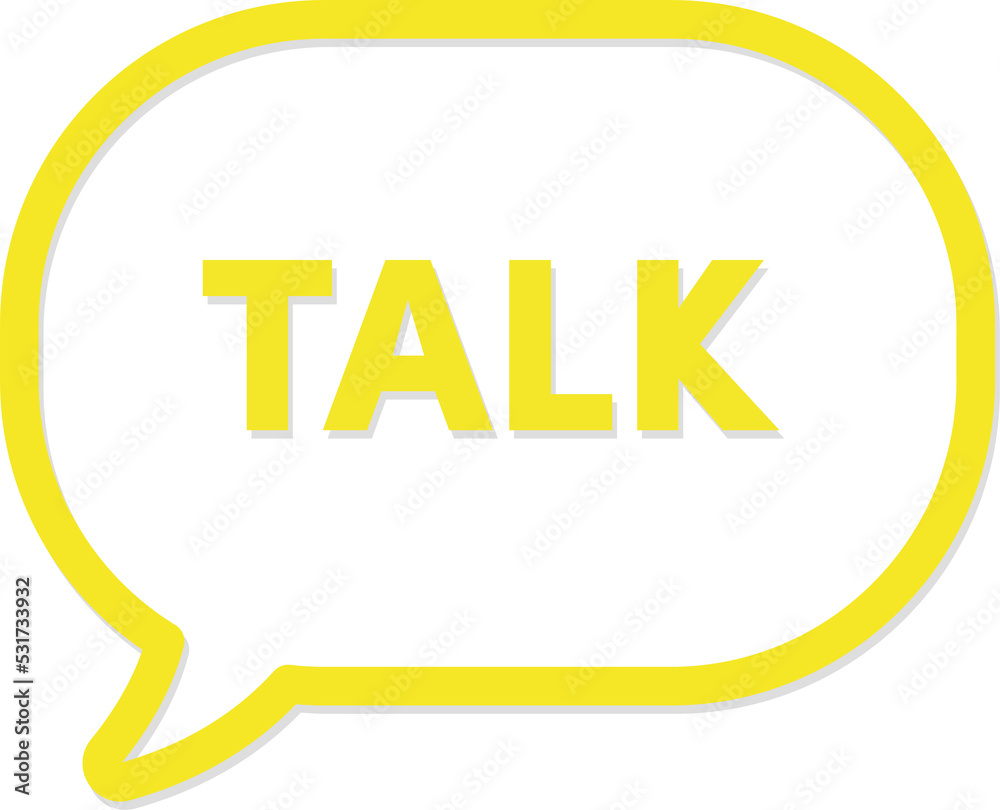 Poster Talk word in speech bubble design isolated 