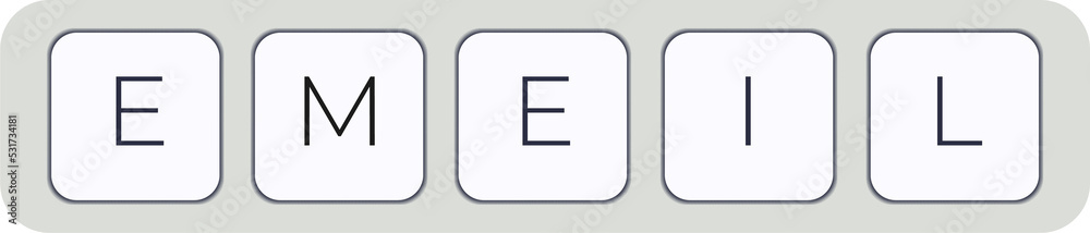 Poster Computer keyboard key with key email. Keyboard keys icon button
