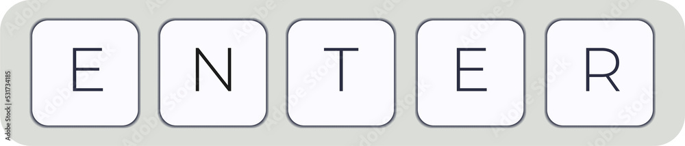 Leinwandbilder Computer keyboard key with key enter. Keyboard keys icon button