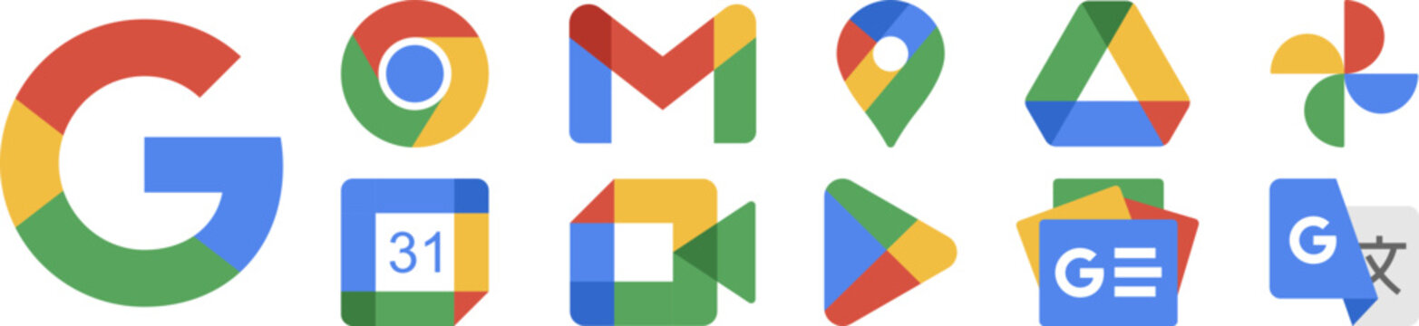 Google Icon Set Different Google Programs