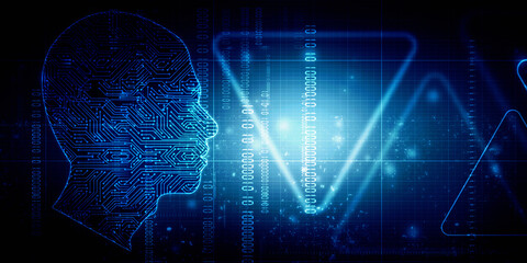 2d illustration abstract digital binary data on computer screen