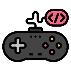 game icon line color vector illustration