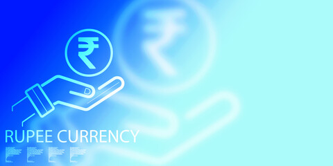 Rupee currency . 2D rendering illustration
