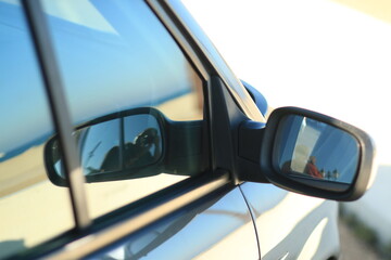 view mirror of car