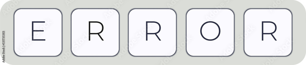 Aufkleber Computer keyboard key with key error. Keyboard keys icon button