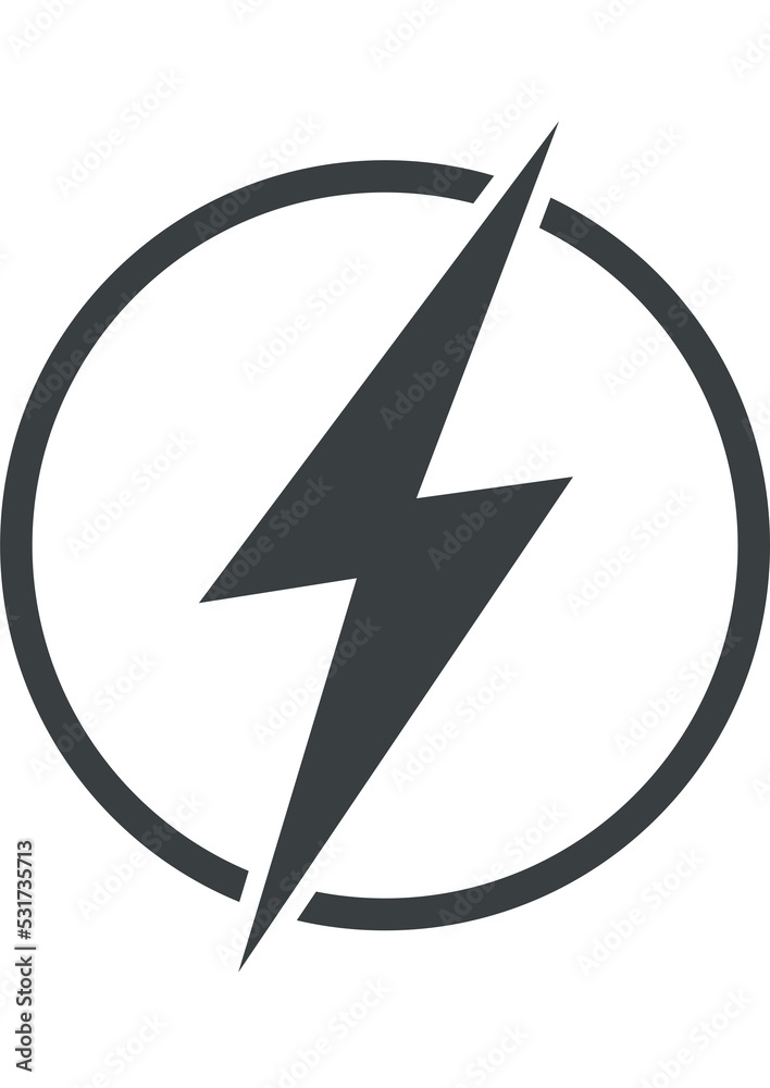 Poster lightning, electric power vector logo design element. energy and thunder electricity symbol