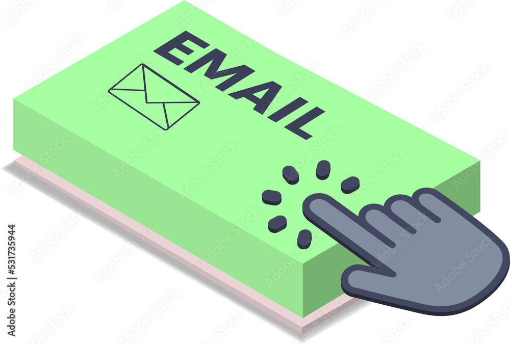 Poster Email button on keyboard keys vector. Simple style