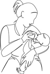 mother feeding her baby from a bottle