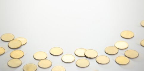 Strategy investment for wealth or business management concept. Coins space for text.