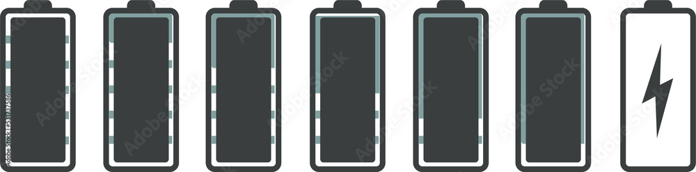 Poster vector battery symbol set different level of charge. battery charge signs. vector