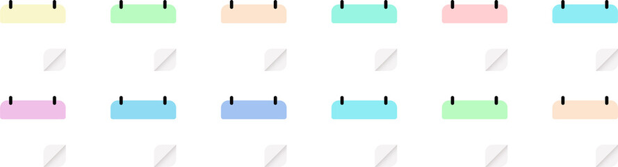 Calendar mounts isolated vector icons on white background. Week calendar schedule. Business plan schedule