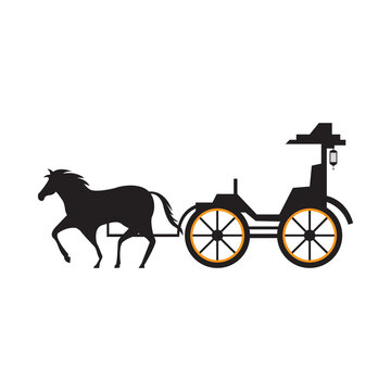horse carriage illustration vector clipart design