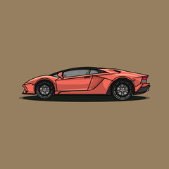 Red sport car vector illustration