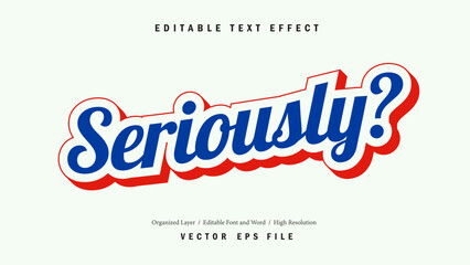 Editable Seriously Font Design. Alphabet Typography Template Text Effect. Lettering Vector Illustration for Product Brand and Business Logo.