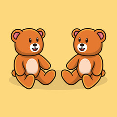 Obraz na płótnie Canvas Teddy bears cartoon vector illustration.