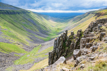 High cup Nick, U shaped valley in North Pennines