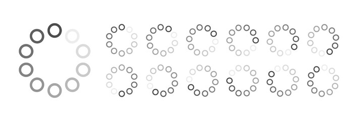 Circular Loading Buffering Icons Vector Video Ready for Animation Gif All Keyframes Frames Bufring Circle Waiting for Connection Buffer Preloader Download Symbol Easy Replace Color