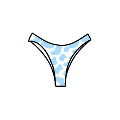 Blue Cow Print Thong