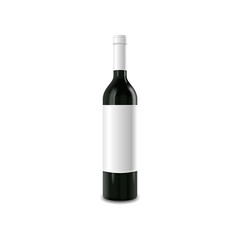 blank wine bottle for mockup on transparent background