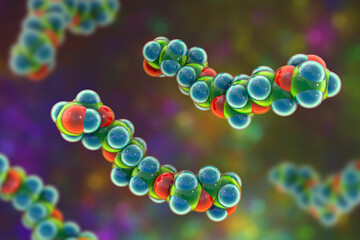 Hexaethylene glycol molecule, 3D illustration