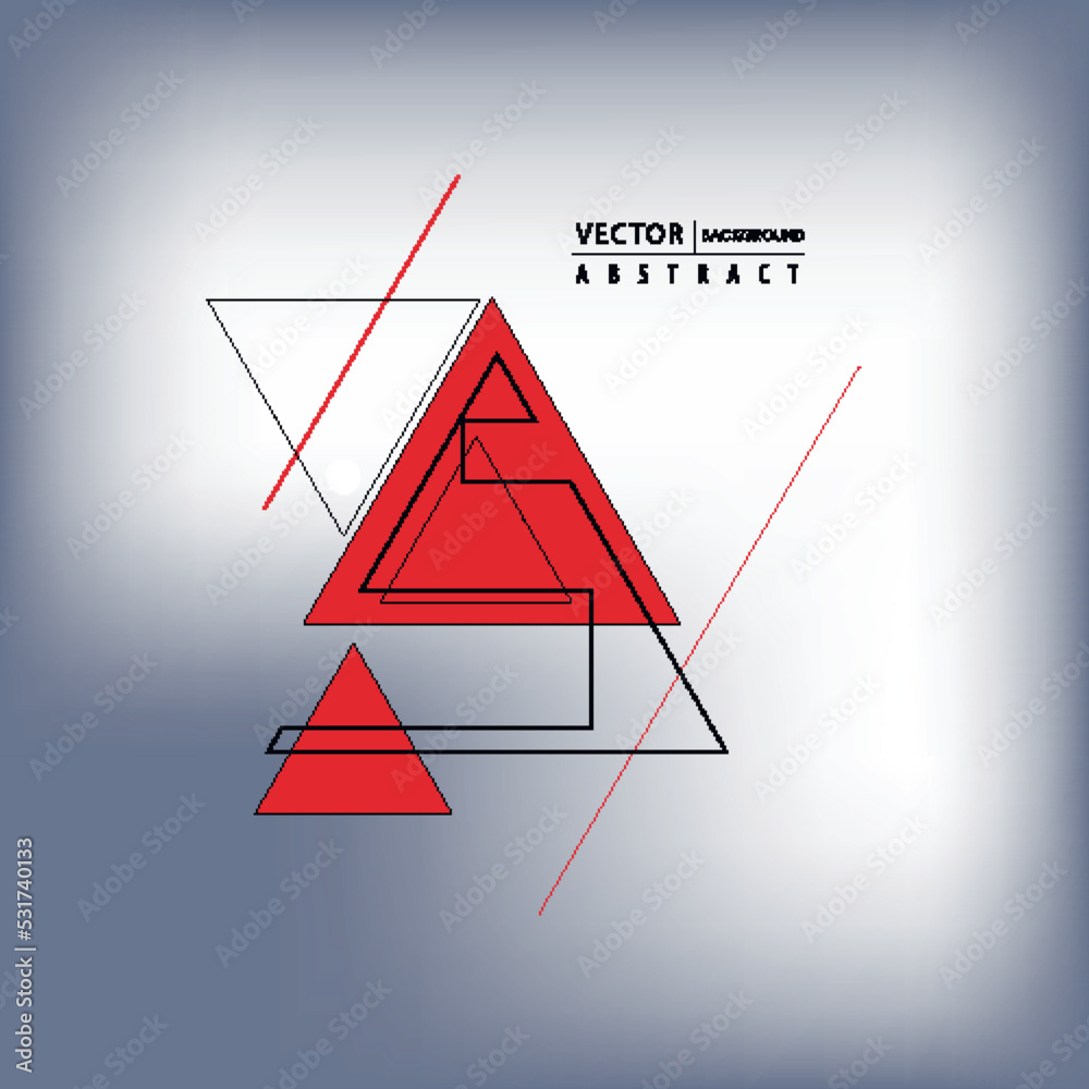 Poster Vector abstract pattern with triangle. Connect lines and dots on gradient background. Web line element design. Geometric connect business template