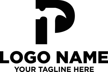 Letter-P-Hammer-Logo-design