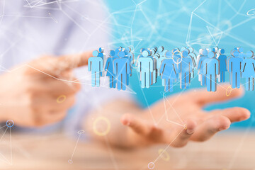Global network. Blockchain. 3D illustration. Neural networks and artificial intelligence. Abstract