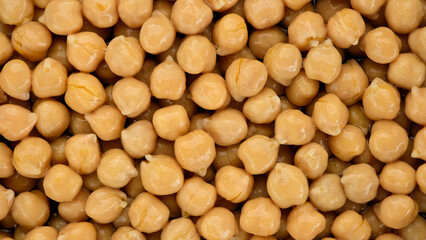 Canned Chickpeas top view. Healthy food concept