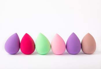 Beauty blender on a white isolated background.Sponge for makeup cosmetics.