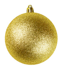 Golden Christmas ball with glitter