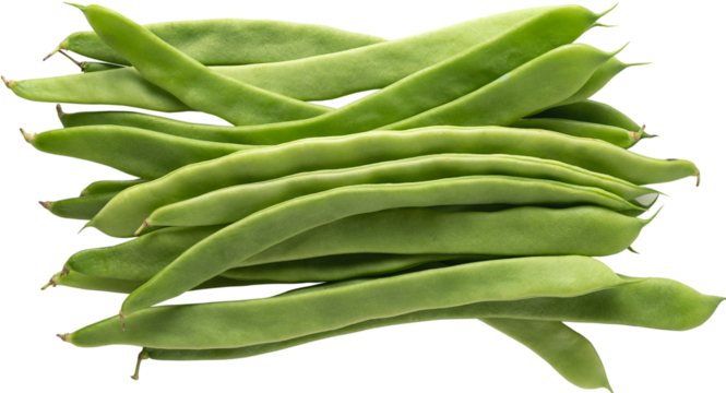 Top view of fresh tender beans