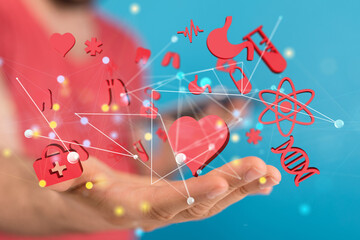 Obraz premium digital medical futuristic interface 3D rendering