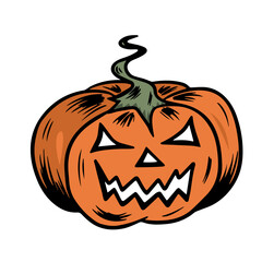 Halloween pumpkin faces  illustration
