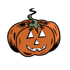 Halloween pumpkin faces  illustration

