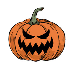 Halloween pumpkin faces  illustration
