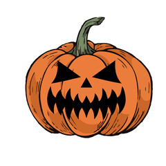 Halloween pumpkin faces  illustration
