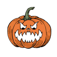 Halloween pumpkin faces  illustration
