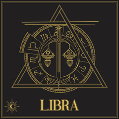Aesthetic Libra Zodiac Sign Symbol Logo
