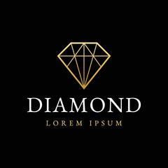 luxury golden diamond jewelry logo design